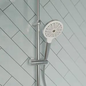 GoodHome Kolima Chrome effect 3-spray pattern Shower kit