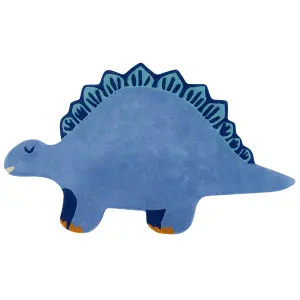 Wool Kids Rug Dinosaur 100 x 160 cm Blue TREX