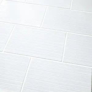 Salerna White Gloss Flat Ceramic Indoor Wall tile, Pack of 10, (L)402.4mm (W)251.6mm