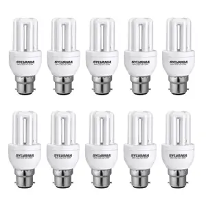 Sylvania 10PC Homelight Energy Saving Light Bulbs 8W 450lm B22