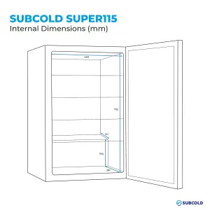 Subcold Super 115 LED Drinks Fridge Black