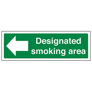 Designated Smoking Area Prohibition Sign Rigid Plastic 450x150mm (x3)