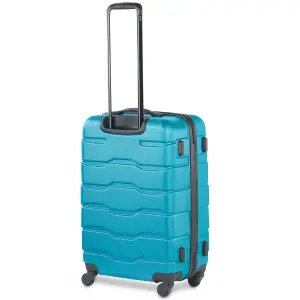 VonHaus Suitcase Set, Teal 3pc Wheeled Luggage, ABS Plastic Carry On or Check in Travel Case, Hard Shell with 4 Spinner Wheels