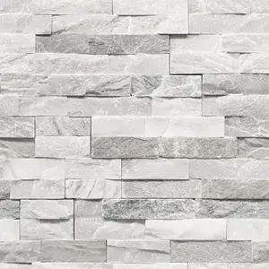 GoodHome Jori Grey & white Brick Textured Wallpaper