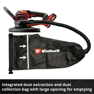 Einhell Cordless Drywall Sander 225mm Handheld 18V Power X-Change Brushless Professional TP-DWS 18/225 Li BL Solo - Body Only