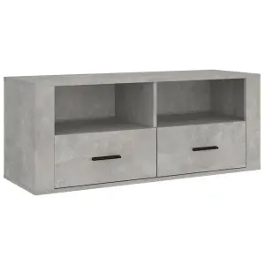 Berkfield TV Cabinet Concrete Grey 100x35x40 cm Engineered Wood