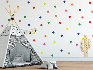 Multicolour Polka Dot Rainbow Wall Stickers