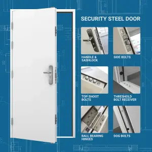 Latham's Security Garage Side Door & Frame -  (H)2020mm (W)845mm, LH Hinge