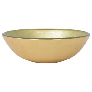 Berkfield Basin Tempered Glass 42 cm Gold