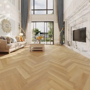 Dark Beige Wood Effect Herringbone Vinyl Tile, 2.5mm Matte Luxury Vinyl Tile For Commercial Residential Use,3.764m² Pack of 60