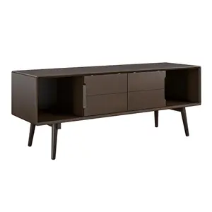 Brittany TV-Stand with 2 Sliding Doors Walnut look