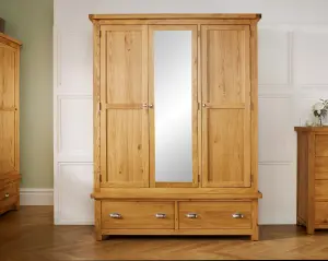 Birlea Woburn 3 Door 2 Drawer Wardrobe Oak