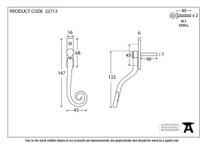 From The Anvil Pewter 16mm Monkeytail Espag - RH