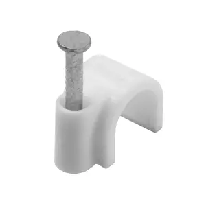 CORElectric White Round 6mm Not self-adhesive Cable clip Pack of 20