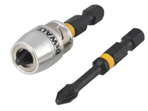 Dewalt DT70535T-QZ Impact Torsion Bits PZ2 x 50mm x2 & Magnetic Screwlock Sleeve