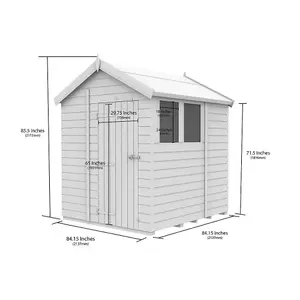 DIY Sheds 7x7 Apex Shed - Single Door With Windows