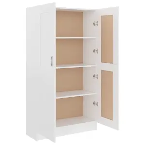 Berkfield Book Cabinet White 82.5x30.5x150 cm Engineered Wood