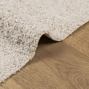 Shaggy Rug PAMPLONA High Pile Modern Cream 80x150 cm