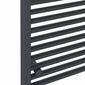 Rinse Bathrooms 800W Electric Heated Warming Towel Rail Bathroom Radiator Anthracite - 1600x600mm