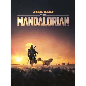 Star Wars: The Mandalorian Dusk Canvas Print Sunset Orange/Black (40cm x 30cm)