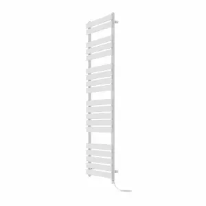 Rinse Bathrooms Electric Flat Panel Heated Towel Rail White Bathroom Ladder Radiator Warmer 1800x600mm 1000W