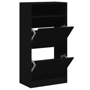 Shoe Cabinet Black 60x34x116 cm Engineered Wood