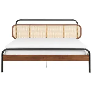 Wooden EU Super King Size Bed Dark BOUSSICOURT