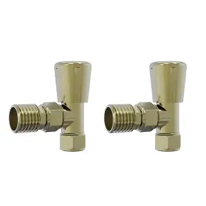 Right Radiators Brushed Brass Angled Lockshield Valve Towel Rail Radiator Valves Central Heating Taps