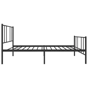 Berkfield Metal Bed Frame with Headboard and Footboard Black 75x190 cm 2FT6 Small Single