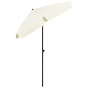 Berkfield Beach Umbrella Sand Yellow 180x120 cm