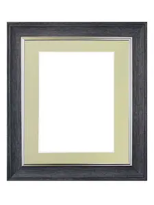 Scandi Charcoal Grey Frame with Light Grey Mount for Image Size 40 x 30 CM