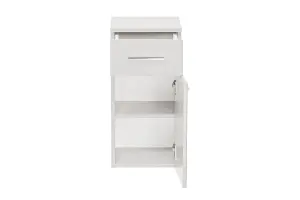 Bathroom Cabinet Wall Storage Slim Modern Unit Soft Close White Gloss Twist