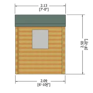 Bradley Log Cabin Home Office Garden Room Approx 7 x 7 Feet