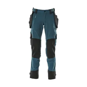 Mascot Advanced Trousers with Holster Pockets and Stretch - Dark Petroleum   (50.5) (Leg Length - Regular)