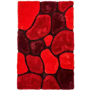 Red 3D Pebbles Shaggy Rug - Hawaii