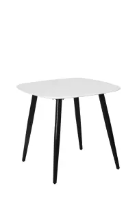 Core Products Aspen White 80cm Square Dining Table with 2 Calico Plastic Duo Design Chairs