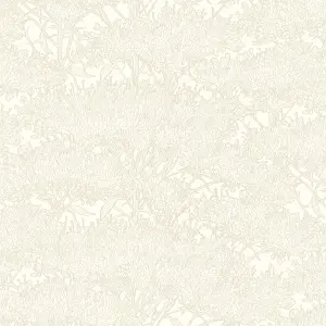 Galerie Absolutely Chic Cream Grey Metallic Cherry Blossom Motif Smooth Wallpaper