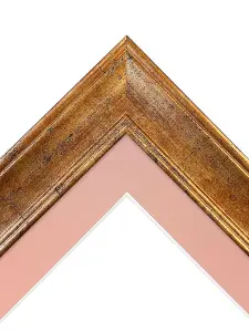 Scandi Gold Frame with Pink Mount for Image Size 4.5 x 2.5 Inch