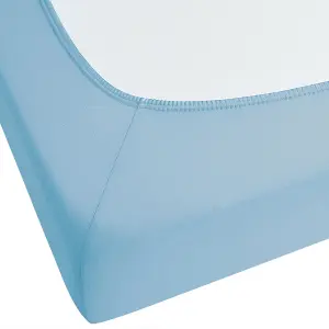 Fitted Sheet HOFUF Cotton Light Blue