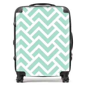 Green Geometric Pattern Suitcase - Large