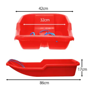 simpa Red Plastic Torpedo Speedstar Snow Sledge Toboggan - Set of 2