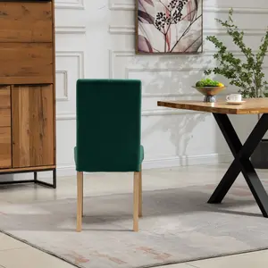 Maiolo Velvet Dining Chairs - Set of 2 - Green