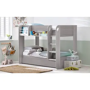 Anguiano Single (3') Standard Bunk Bed with Trundle Grey Oak