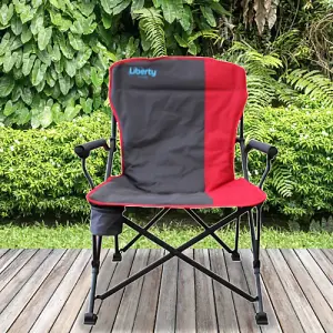 Liberty Leisure Folding Camping Chair LLFC-5 - Red, Outdoor Folding Chair