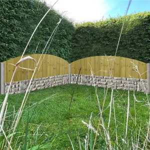 Dome Top Tongue & Groove Fence Panel (Pack of 5) Width: 6ft x Height: 1ft Vertical Interlocking Planks Fully Framed