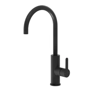 GoodHome Zanthe Black Graphite effect Kitchen Side lever Tap