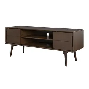 Brittany TV-Stand with 2 Sliding Doors Walnut look