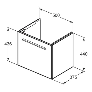 Ideal Standard i.life S Compact Coffee Oak effect Wall-mounted Bathroom Vanity unit (H) 440mm (W) 500mm