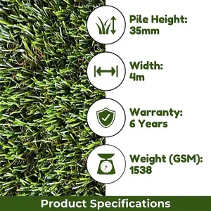 Promo 35mm Artificial Grass, Outdoor Artificial Grass For Lawn, Non-Slip Outdoor Artificial Grass-15m(49'2") X 4m(13'1")-60m²