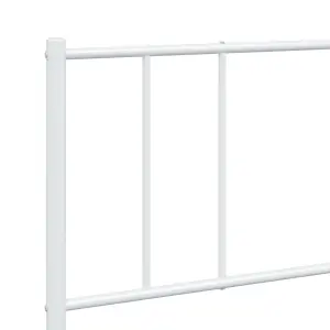 Berkfield Metal Bed Frame with Headboard and Footboard White 200x200 cm